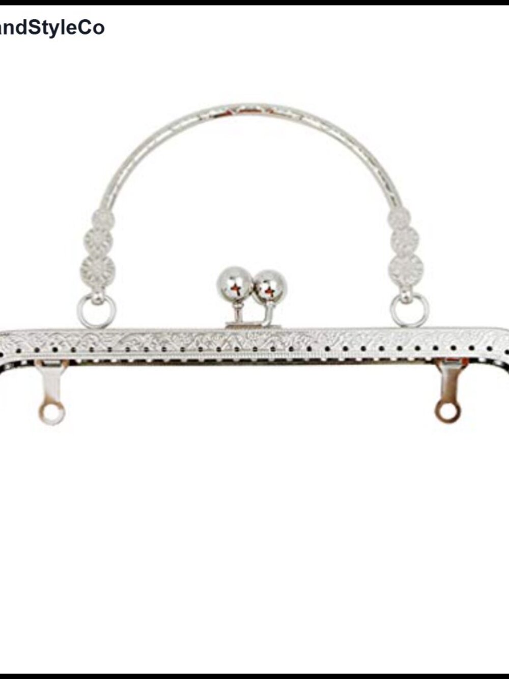 8 Inch Metal Purse Frame Embossed Arch Handle Kiss Clasp DIY Craft Bag Clutch